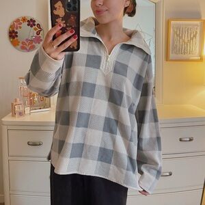 CHAPS Flannel Quarter Zip